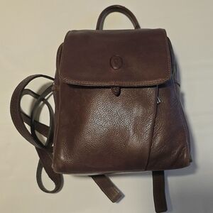 VTG Bruno Rossi Italian Brown Leather Mini Backpack Purse Made in Italy